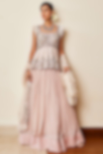 Ivory Embroidered Wedding Lehenga Set by AWIGNA BY VARSHA & RITTU at Pernia's Pop Up Shop