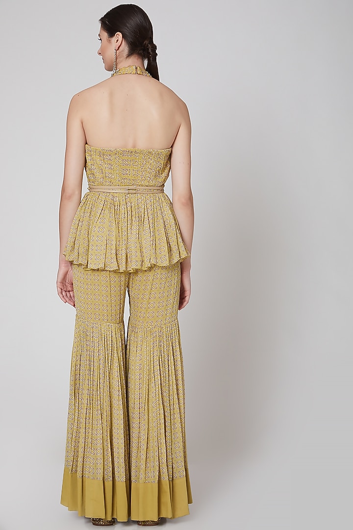 Yellow Printed Pant Set by AWIGNA BY VARSHA & RITTU at Pernia's Pop Up Shop