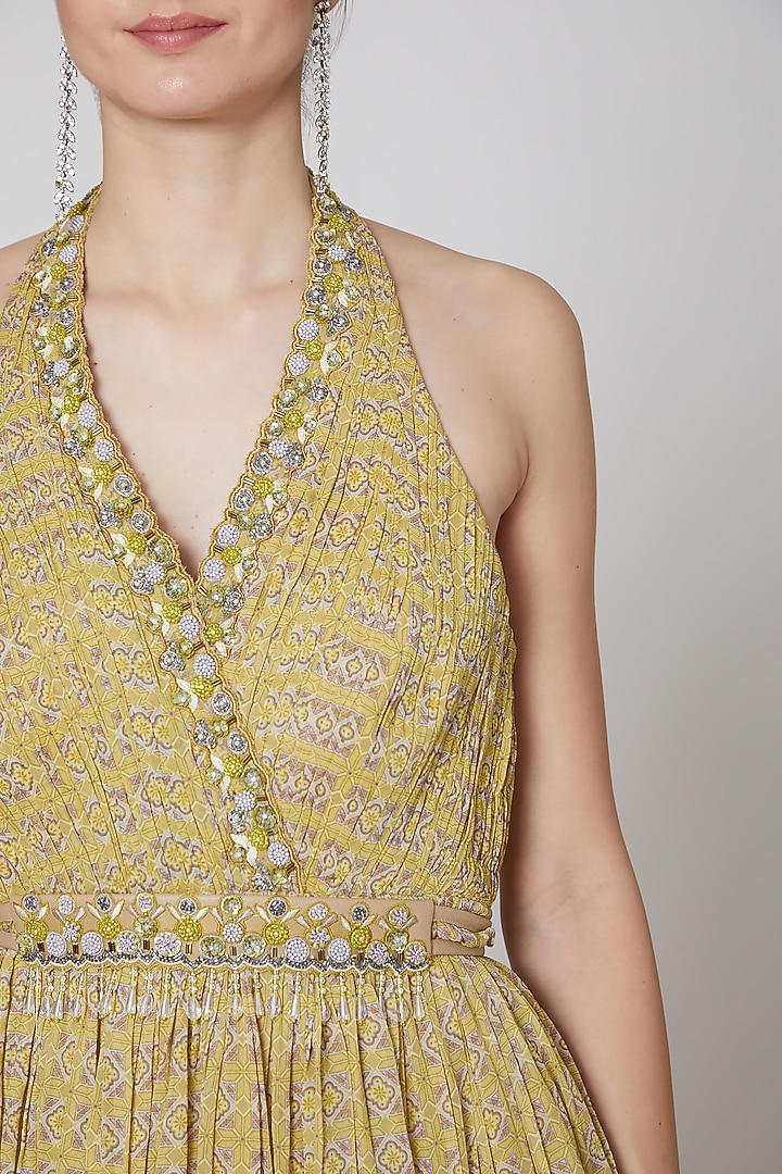 Yellow Printed Pant Set by AWIGNA BY VARSHA & RITTU at Pernia's Pop Up Shop
