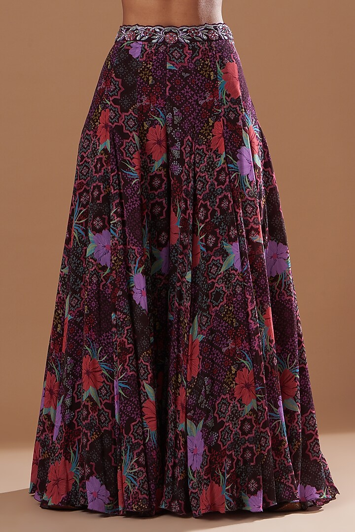 Wine Embroidered & Printed Jacket Set by AWIGNA BY VARSHA & RITTU at Pernia's Pop Up Shop