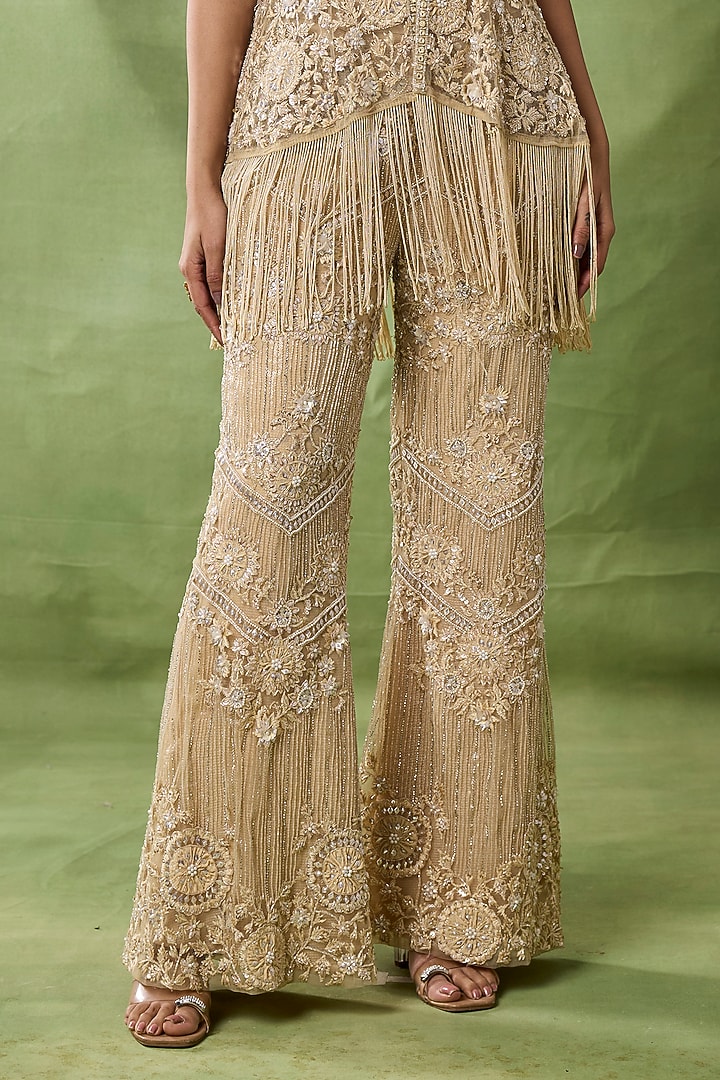 Ivory Net Embellished Co-Ord Set by AWIGNA BY VARSHA & RITTU at Pernia's Pop Up Shop