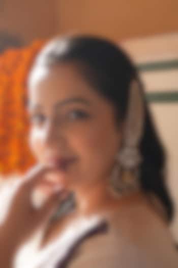 Gold Finish Kundan Polki & Green Stone Dangler Earrings by AVSA Jewels at Pernia's Pop Up Shop
