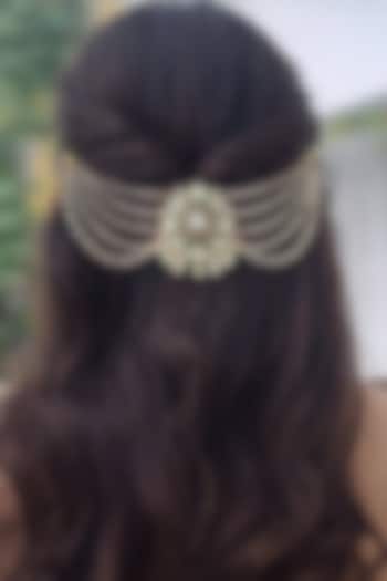 Gold Finish Kundan Polki Hair Pin by AVSA Jewels at Pernia's Pop Up Shop