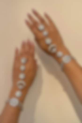 Gold Finish Kundan Polki Haathphool (Set Of 2) by AVSA Jewels at Pernia's Pop Up Shop