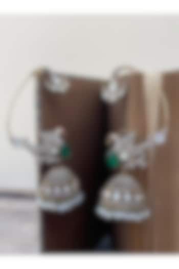 Gold Finish Green Kundan Polki Bird Motif Ear cuffs by AVSA Jewels at Pernia's Pop Up Shop