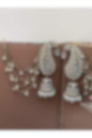 Gold Finish Kundan Polki Jhumka Ear cuffs by AVSA Jewels at Pernia's Pop Up Shop