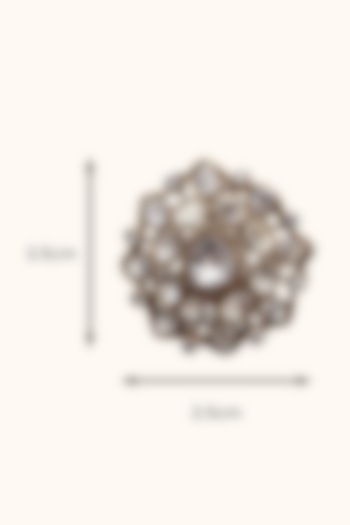 Gold Finish Moissanite Polki Stud Earrings by AVSA Jewels at Pernia's Pop Up Shop