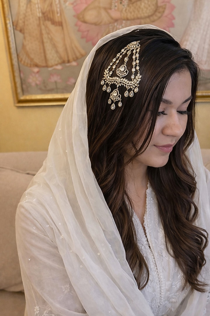 Gold Finish Kundan Polki Passa by AVSA Jewels at Pernia's Pop Up Shop