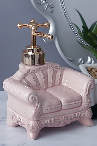 Baby Pink Ceramic Vintage Sofa-Shaped Soap Dispenser by A Vintage Affair