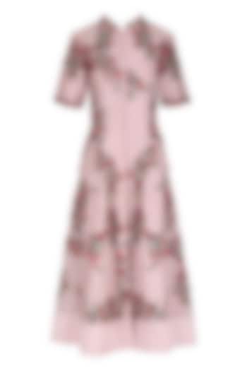 Ivory and pink front open knee length tunic available only at Pernia's Pop Up Shop.