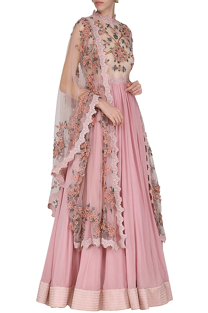 Lilac embroidered anarkali gown available only at Pernia's Pop Up Shop.