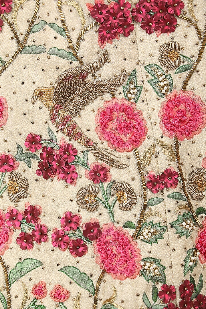 Light gold embroidered lehenga set available only at Pernia's Pop Up Shop.