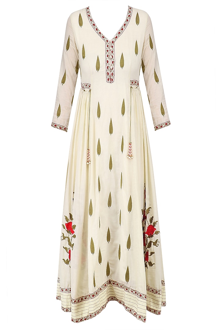Ivory embroidered samode tunic available only at Pernia's Pop Up Shop.