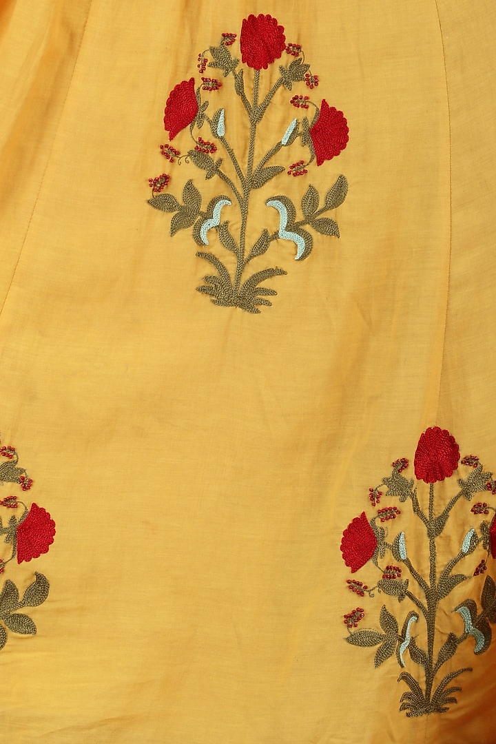 Mustard embroidered samode tunic available only at Pernia's Pop Up Shop.
