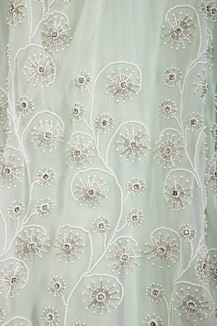 Mint Green Embroidered Engagement Gown by AWIGNA by Varsha and Rittu at Pernia's Pop Up Shop