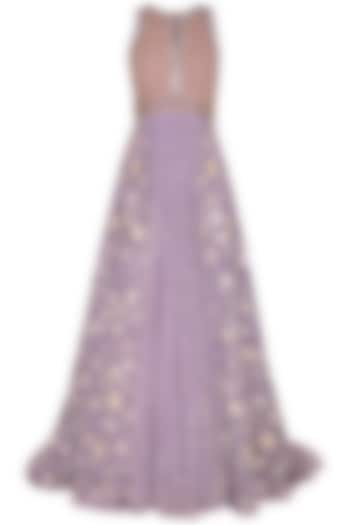 Lilac Embroidered Gown by AWIGNA by Varsha and Rittu