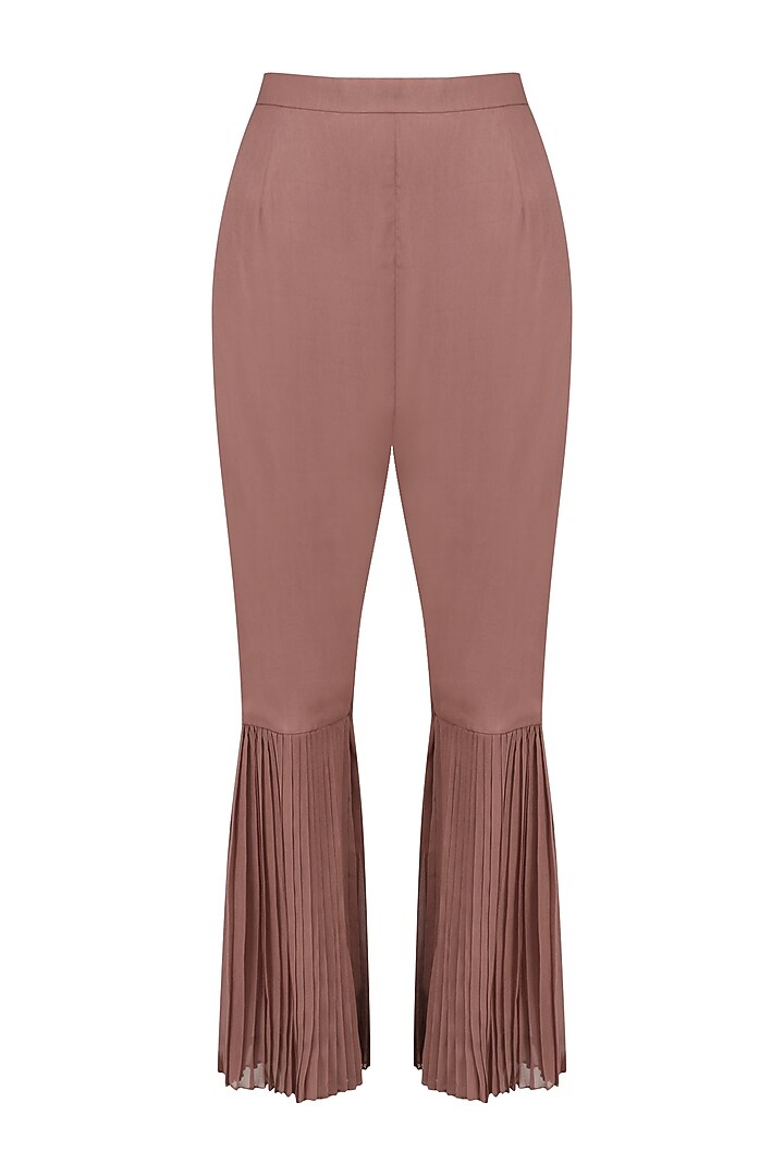Rose gold pleated kurta with pants set available only at Pernia's Pop Up Shop.