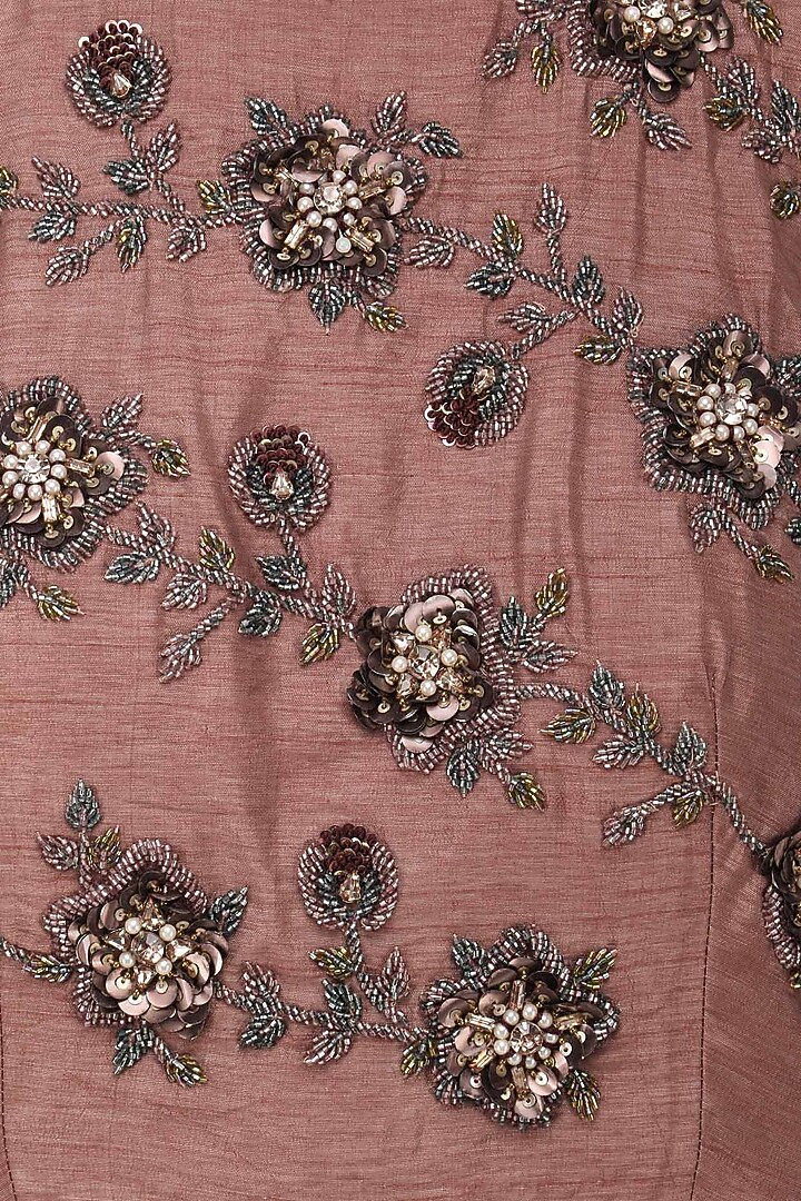 Rose gold pleated kurta with pants set available only at Pernia's Pop Up Shop.