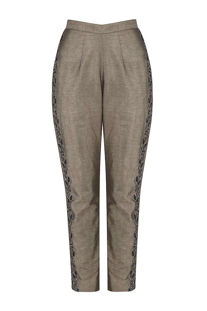 Beige embroidered kurta with pants set available only at Pernia's Pop Up Shop.