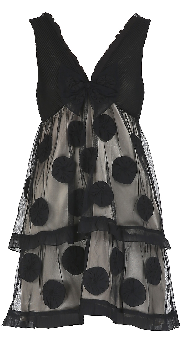  Baby doll sheer black dress with big polka dots available only at Pernia's Pop Up Shop.