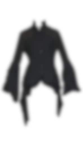 Black shirt with uneven hem, tailoring construction details available only at Pernia's Pop Up Shop.