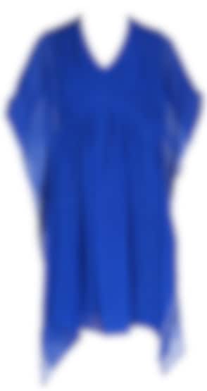 Small blue tunic with tie and dye back and lining  available only at Pernia's Pop Up Shop. 