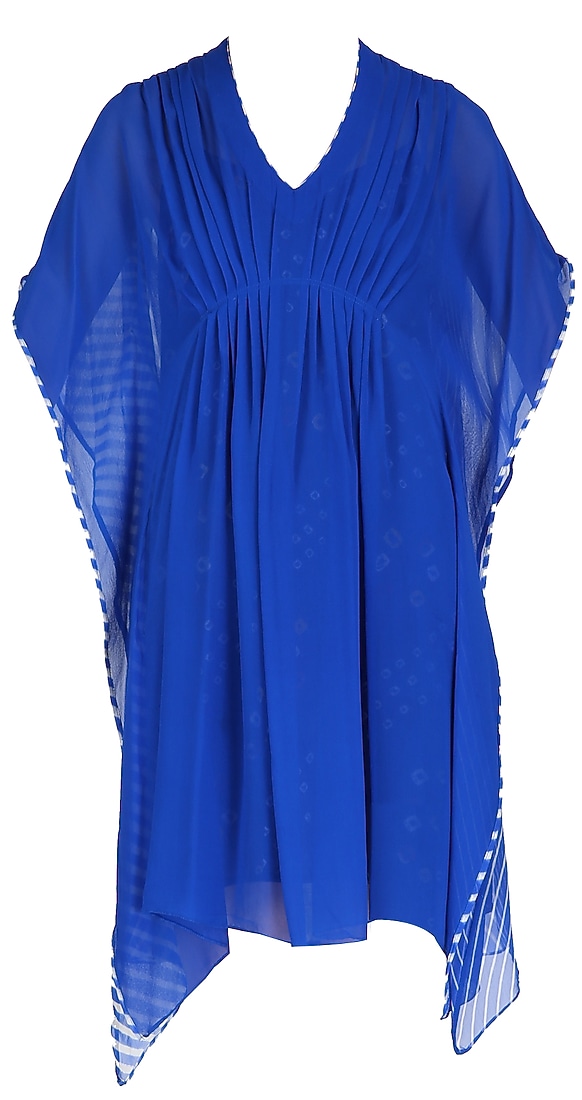 Small blue tunic with tie and dye back and lining  available only at Pernia's Pop Up Shop. 