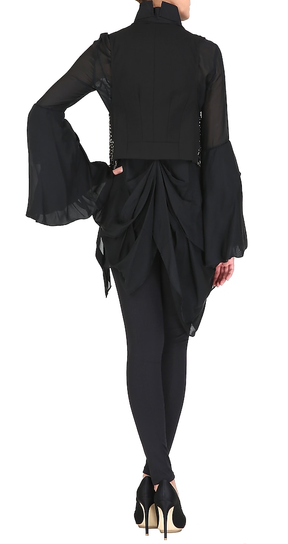 All-over embellished black waist coat available only at Pernia's Pop Up Shop.