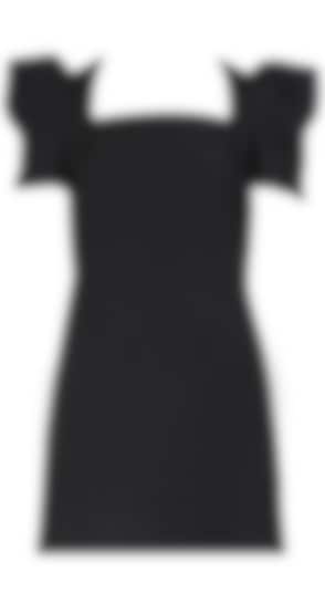 Black short dress with structured sleeves available only at Pernia's Pop Up Shop. 