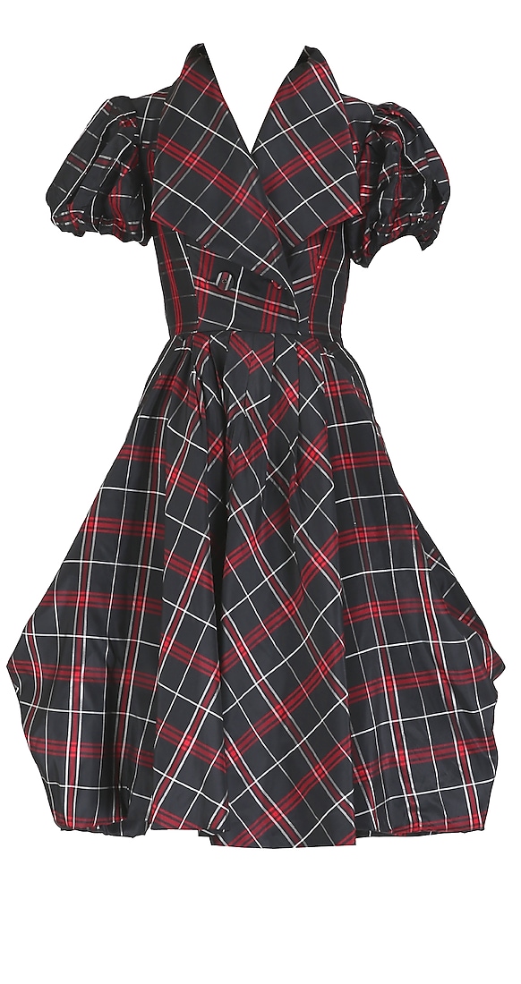 Black and red plaid dress by Sonam Kapoor