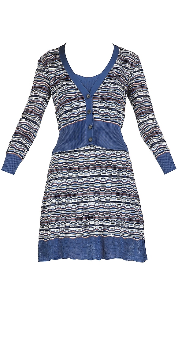 Blue knit dress set by Sonam Kapoor