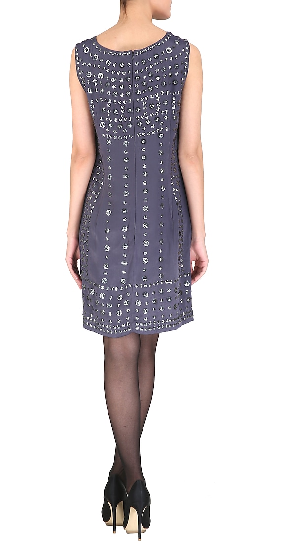 Purple grey all-over embellished dress available only at Pernia's Pop Up Shop.