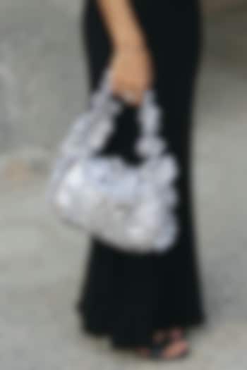 Ice Grey Silk Duchess Satin Sculpted Arm Bag by AYE VI at Pernia's Pop Up Shop