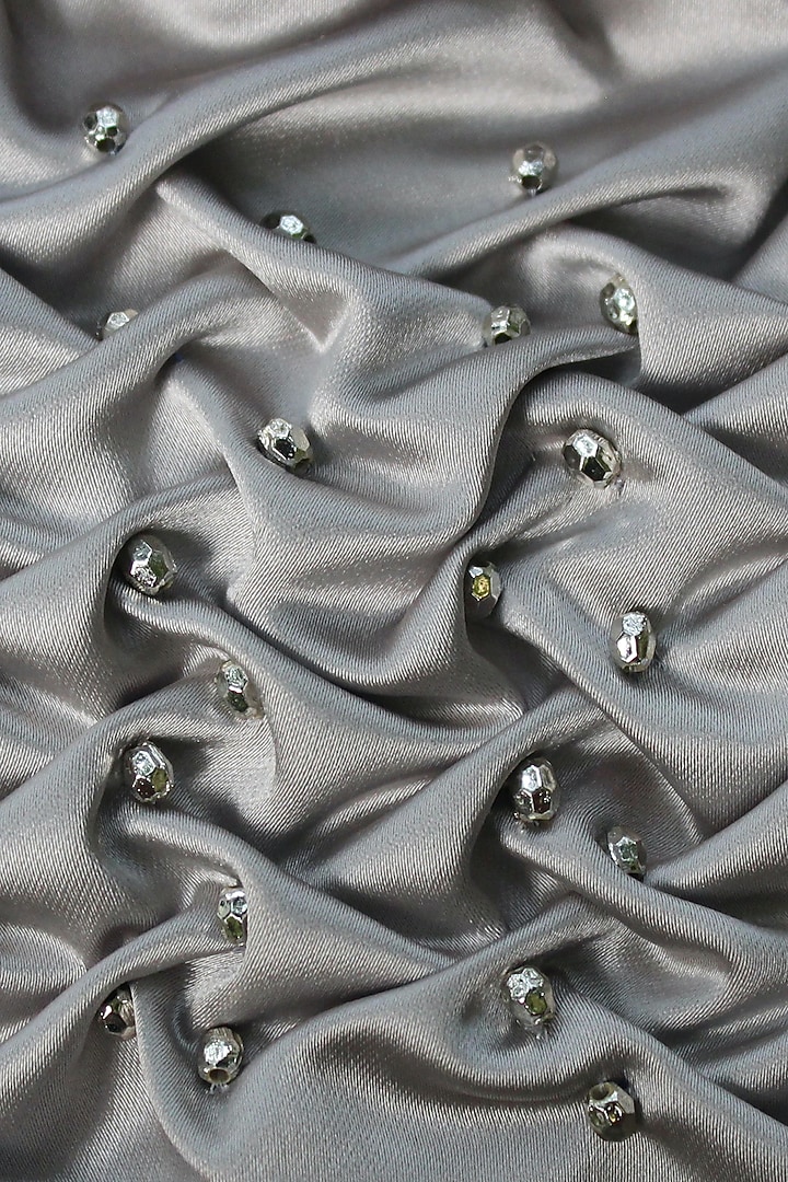 Ice Grey Silk Duchess Satin Sculpted Arm Bag by AYE VI at Pernia's Pop Up Shop