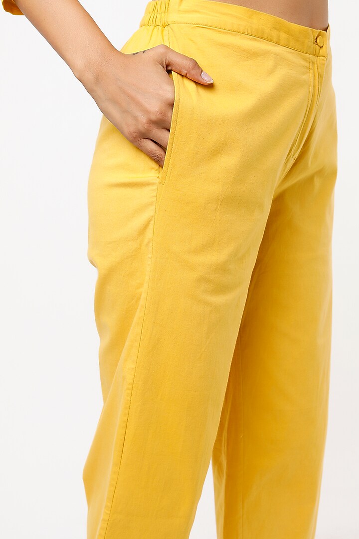 Mustard Cotton Churidar Pants Design by Pants and Pajamas at Pernia's Pop  Up Shop 2024