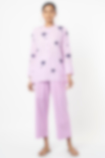 Purple Hand Embroidered Top by AYAKA at Pernia's Pop Up Shop