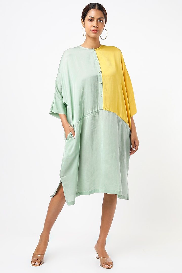 Mint Green Patchwork Tunic by AYAKA