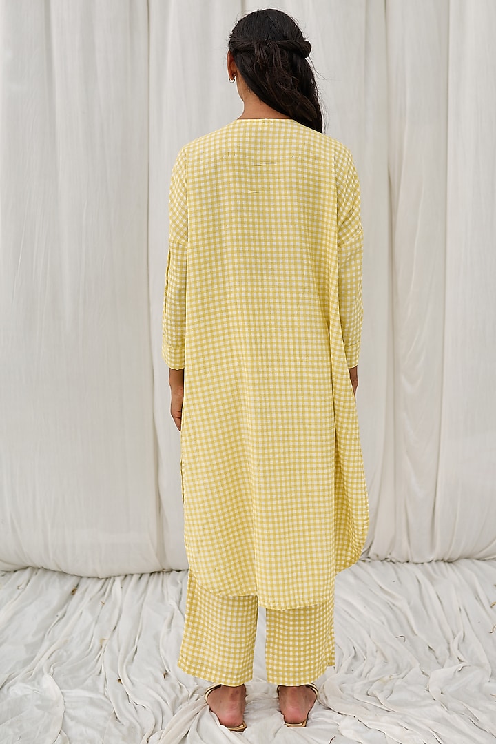 Yellow Cotton Printed & Embroidered Tunic by AYAKA at Pernia's Pop Up Shop