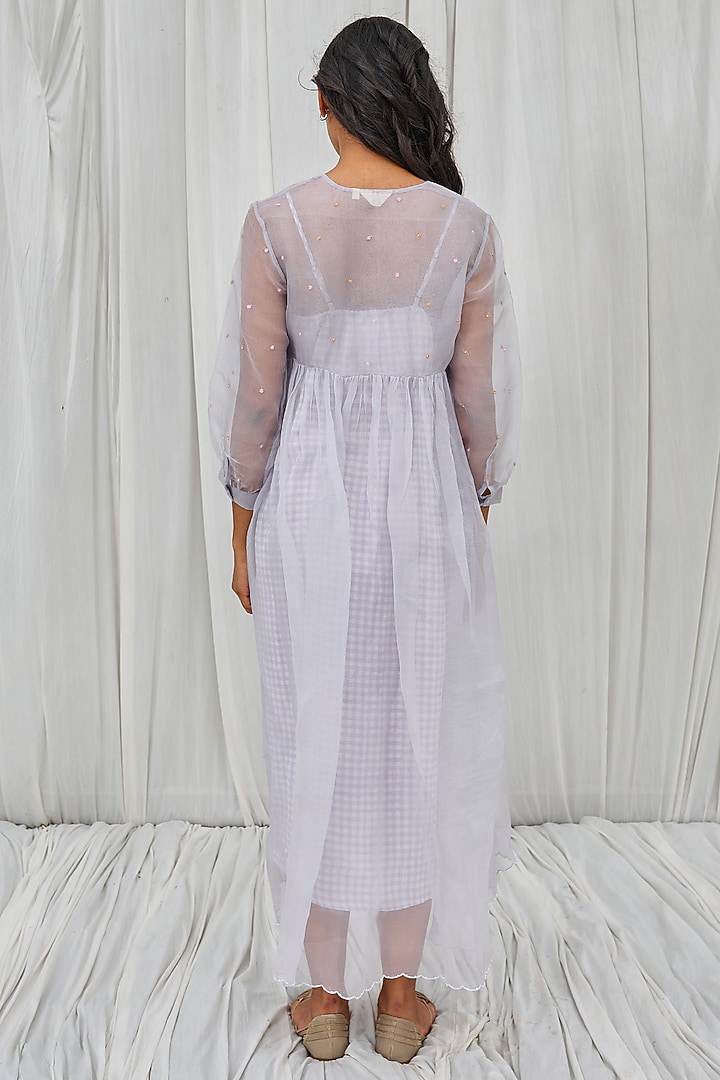 Lilac Cotton Hand Block Printed Kurta Set by AYAKA at Pernia's Pop Up Shop