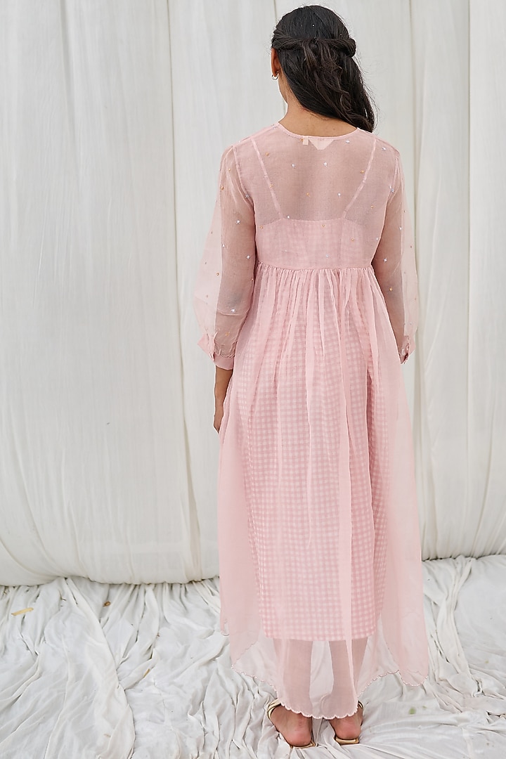 Pink Cotton Hand Block Printed Kurta Set by AYAKA at Pernia's Pop Up Shop