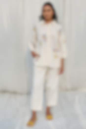 White Organic Cotton Shirt by AYAKA at Pernia's Pop Up Shop