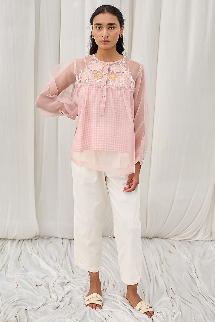 Pink Silk Organza Top by AYAKA at Pernia's Pop Up Shop