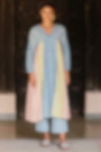 Blue Cotton Hand-Embroidered Vacation Dress by AYAKA at Pernia's Pop Up Shop