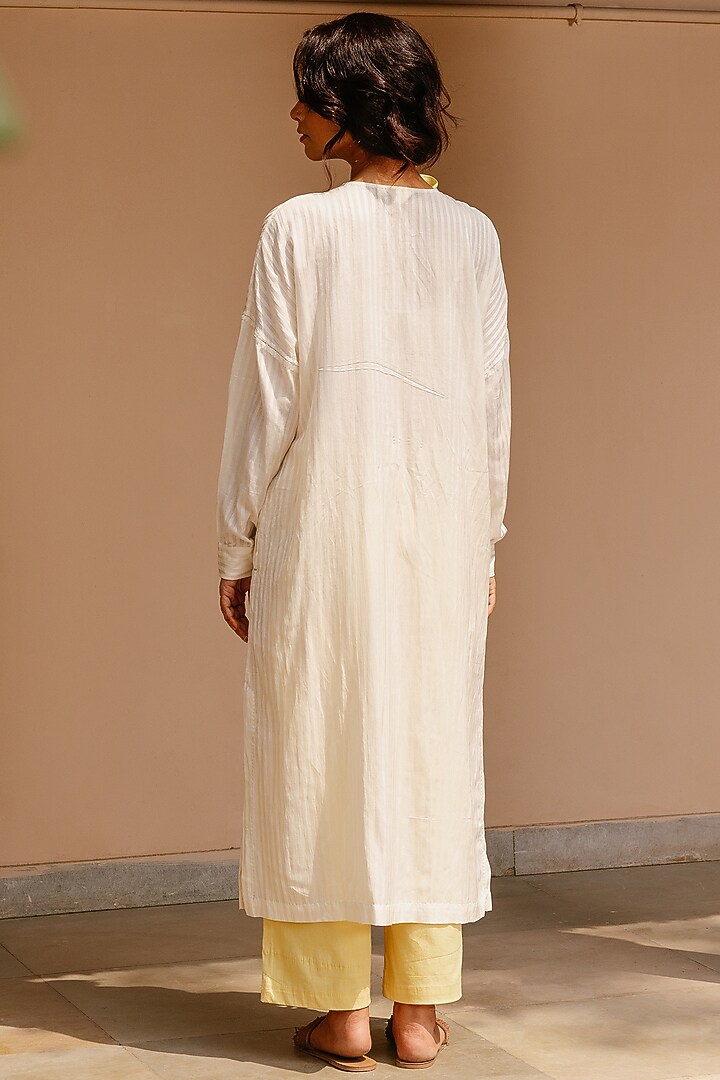 White Cotton Hand-Embroidered Summer Dress by AYAKA at Pernia's Pop Up Shop