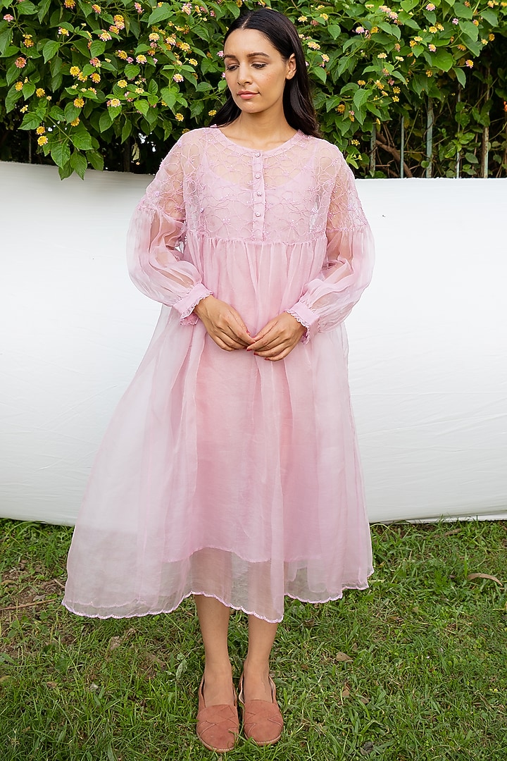 Lilac Embroidered Vacation Dress by AYAKA at Pernia's Pop Up Shop