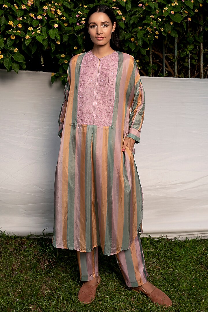 Lilac Embroidered Tunic by AYAKA at Pernia's Pop Up Shop