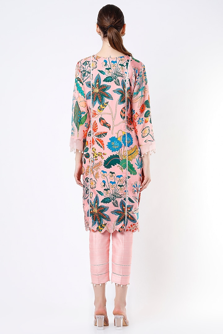 Blush Pink Printed Tunic Set by Aayushi Maniar at Pernia's Pop Up Shop