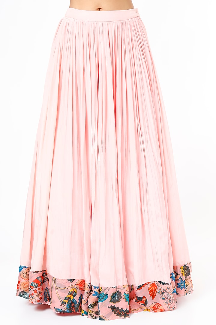 Blush Pink Organza Jacket Wedding Lehenga Set by Aayushi Maniar at Pernia's Pop Up Shop