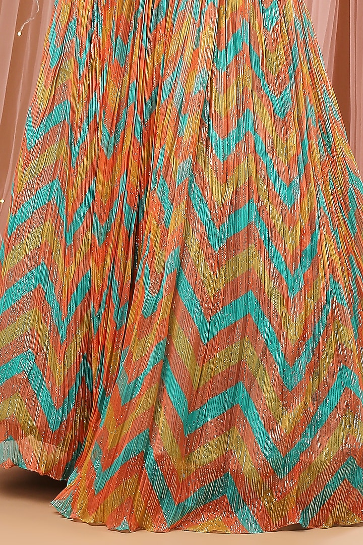 Multi-Colored Printed Wedding Lehenga Set by Aayushi Maniar at Pernia's Pop Up Shop