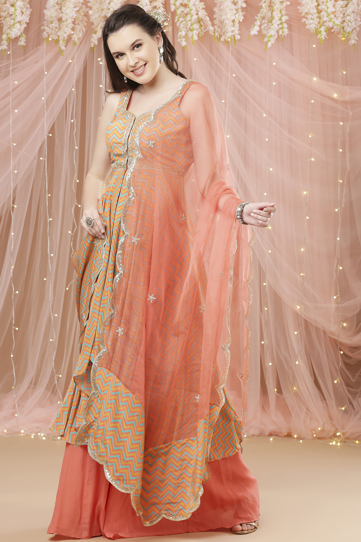 Multi-Colored Crepe Silk Tunic Set by Aayushi Maniar at Pernia's Pop Up Shop